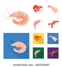 Isolated object of appetizer and ocean logo. Set of appetizer and delicacy vector icon for stock.