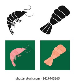 Isolated object of appetizer and ocean logo. Collection of appetizer and delicacy vector icon for stock.