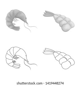 Isolated object of appetizer and ocean logo. Set of appetizer and delicacy vector icon for stock.
