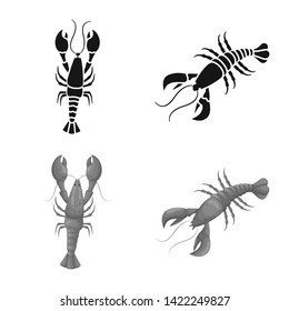 Isolated object of appetizer and ocean logo. Collection of appetizer and delicacy stock symbol for web.