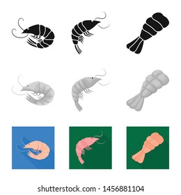 Isolated object of appetizer and ocean logo. Collection of appetizer and delicacy vector icon for stock.
