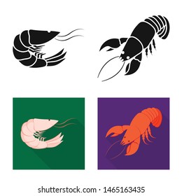 Isolated object of appetizer and ocean logo. Collection of appetizer and delicacy vector icon for stock.