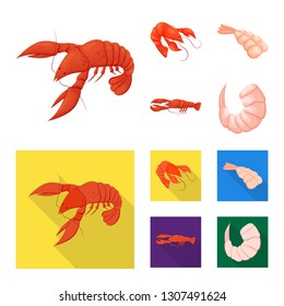 Isolated object of appetizer and ocean sign. Collection of appetizer and delicacy vector icon for stock.