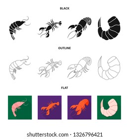 Isolated object of appetizer and ocean sign. Collection of appetizer and delicacy stock vector illustration.