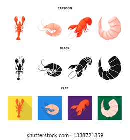 Isolated object of appetizer and ocean sign. Collection of appetizer and delicacy stock symbol for web.