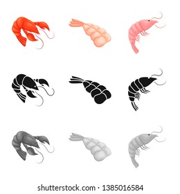 Isolated object of appetizer and ocean sign. Set of appetizer and delicacy stock symbol for web.
