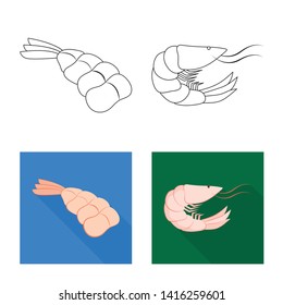Isolated object of appetizer and ocean sign. Collection of appetizer and delicacy stock symbol for web.