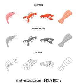 Isolated object of appetizer and ocean sign. Set of appetizer and delicacy vector icon for stock.