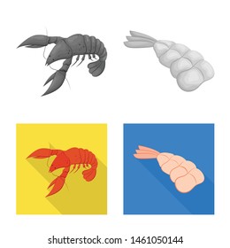 Isolated object of appetizer and ocean sign. Collection of appetizer and delicacy vector icon for stock.