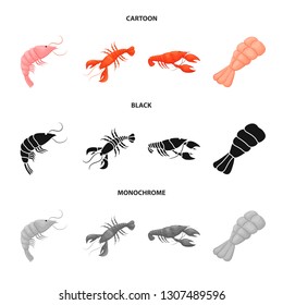 Isolated object of appetizer and ocean symbol. Set of appetizer and delicacy vector icon for stock.