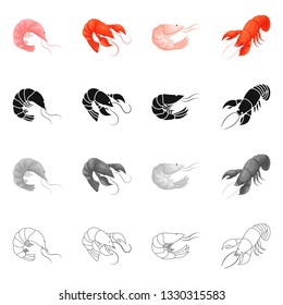 Isolated object of appetizer and ocean symbol. Set of appetizer and delicacy stock symbol for web.