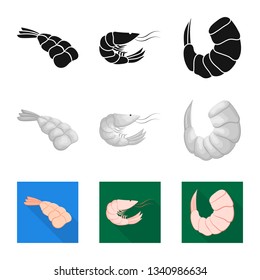 Isolated object of appetizer and ocean symbol. Set of appetizer and delicacy stock symbol for web.