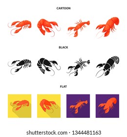 Isolated object of appetizer and ocean symbol. Set of appetizer and delicacy stock vector illustration.