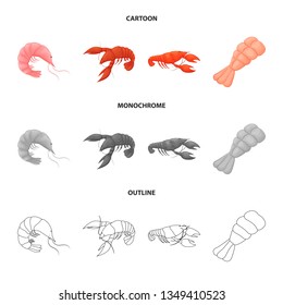 Isolated object of appetizer and ocean symbol. Collection of appetizer and delicacy stock symbol for web.