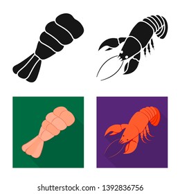 Isolated object of appetizer and ocean symbol. Collection of appetizer and delicacy stock symbol for web.