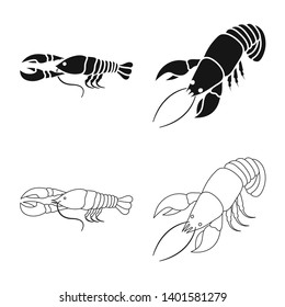 Isolated object of appetizer and ocean symbol. Set of appetizer and delicacy stock vector illustration.
