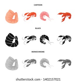 Isolated object of appetizer and ocean symbol. Collection of appetizer and delicacy vector icon for stock.