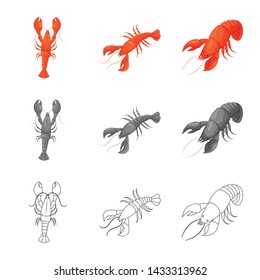 Isolated object of appetizer and ocean symbol. Collection of appetizer and delicacy vector icon for stock. Isolated object of appetizer and ocean symbol. Collection of appetizer and delicacy vector icon for stock.
