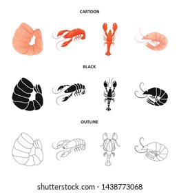 Isolated object of appetizer and ocean symbol. Collection of appetizer and delicacy stock symbol for web.