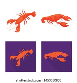 Isolated object of appetizer and ocean symbol. Collection of appetizer and delicacy stock symbol for web.