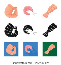 Isolated object of appetizer and ocean symbol. Collection of appetizer and delicacy vector icon for stock.