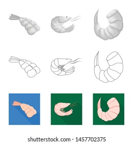 Isolated object of appetizer and ocean symbol. Set of appetizer and delicacy stock symbol for web.