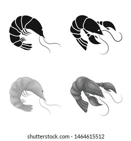 Isolated object of appetizer and ocean symbol. Collection of appetizer and delicacy stock symbol for web.