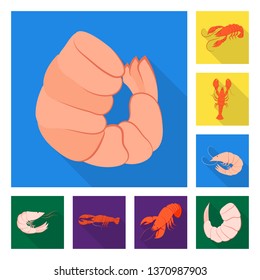 Isolated object of appetizer and seafood icon. Set of appetizer and ocean stock symbol for web.