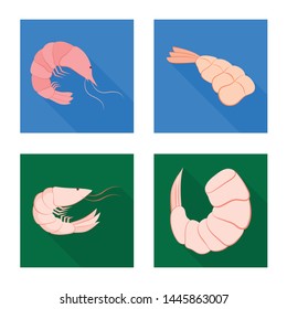 Isolated object of appetizer and seafood symbol. Collection of appetizer and ocean stock symbol for web.