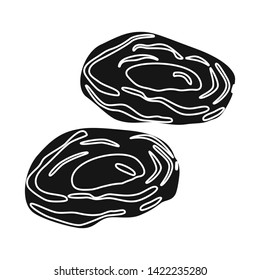 Isolated object of apricot  and dried icon. Set of apricot  and decorative vector icon for stock.