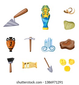 Isolated object of archaeology  and historical icon. Collection of archaeology  and excavation vector icon for stock.