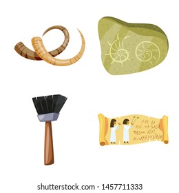 Isolated object of archaeology and historical icon. Set of archaeology and excavation stock symbol for web.