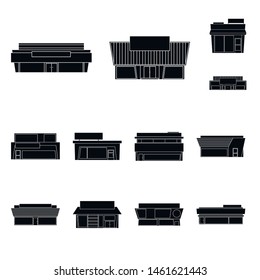 Isolated object of architecture and cityscape icon. Collection of architecture and supermarket stock symbol for web.