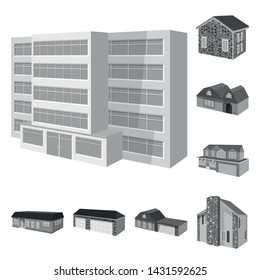Isolated object of architecture and estate icon. Collection of architecture and housing stock vector illustration.