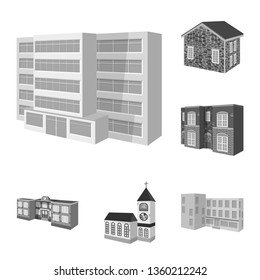 Isolated object of architecture and estate logo. Set of architecture and housing stock vector illustration.