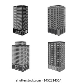 Isolated object of architecture and estate sign. Set of architecture and build vector icon for stock.
