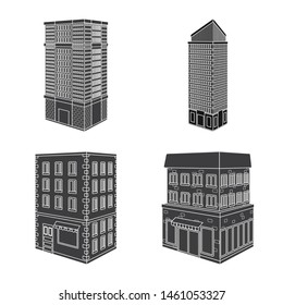 Isolated object of architecture and estate symbol. Collection of architecture and build stock symbol for web.