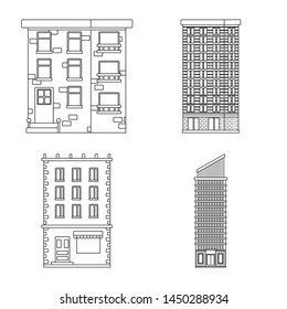 Isolated object of architecture and exterior icon. Collection of architecture and city stock vector illustration.