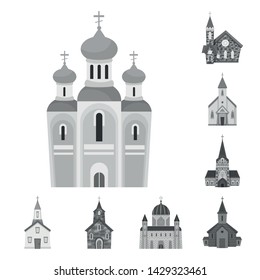 Isolated object of architecture and faith logo. Set of architecture and traditional stock symbol for web.