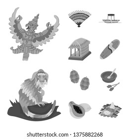 Isolated object of asian and geography icon. Set of asian and tourism stock symbol for web.