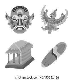 Isolated object of asian and geography logo. Set of asian and tourism vector icon for stock.