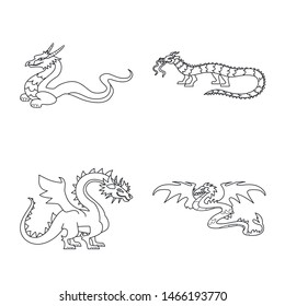 Isolated object of asian and medieval symbol. Collection of asian and mythical stock symbol for web.