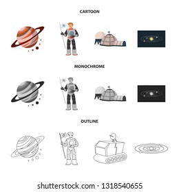 Isolated object of astronomy and technology  icon. Set of astronomy and sky vector icon for stock.