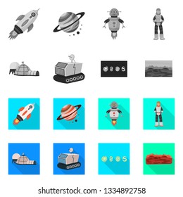 Isolated object of astronomy and technology  icon. Set of astronomy and sky vector icon for stock.