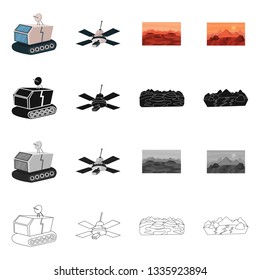Isolated object of astronomy and technology  icon. Collection of astronomy and sky stock vector illustration.