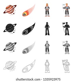 Isolated object of astronomy and technology  icon. Collection of astronomy and sky vector icon for stock.