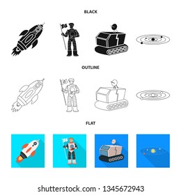 Isolated object of astronomy and technology  icon. Set of astronomy and sky vector icon for stock.