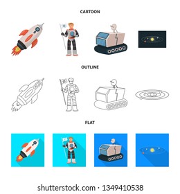 Isolated object of astronomy and technology  icon. Set of astronomy and sky stock vector illustration.