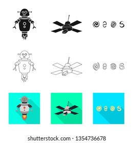 Isolated object of astronomy and technology  icon. Set of astronomy and sky vector icon for stock.