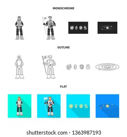 Isolated object of astronomy and technology  icon. Set of astronomy and sky stock symbol for web.